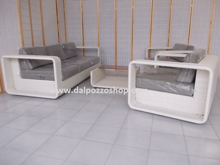 B8916/B SALOTTO DA ESTERNO BIANCO RATTAN SINTETICO - Clicca l'immagine per chiudere